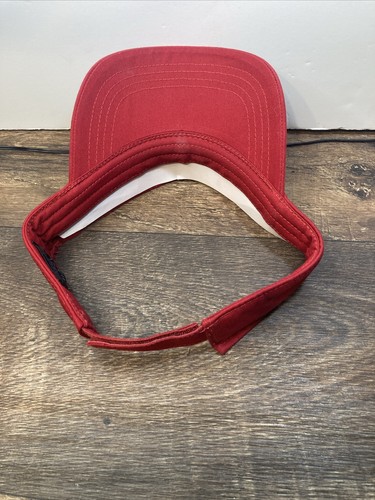 Anvil Brand Blank Red Visor Cap Hat Adjustable - Picture 3 of 4