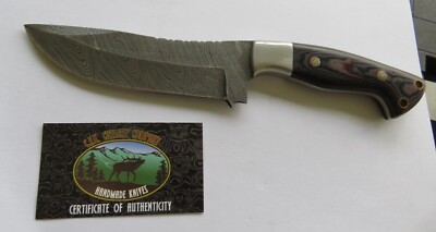 C.F.K. USA Handmade Damascus Knife Fixed Blade Micarta Handle COA 2