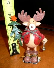 RUSTIC Stand up MOOSE Decoration  Brand New resin/ceramic with metal trim