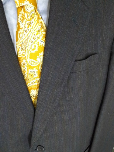 Blue Ratner Two Button Pin Striped Men's Sport Coat Suit Jacket - Picture 2 of 7