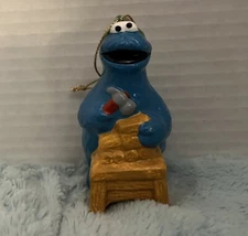 Cookie Monster Sesame Street Ceramic Christmas Ornament 3" Tall MUPPETS INC.
