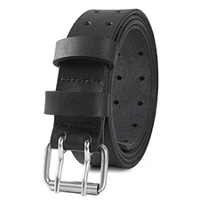 Double Prong Leather Work Belts for Men | 38mm Wide | Heavy Duty | Real Leather