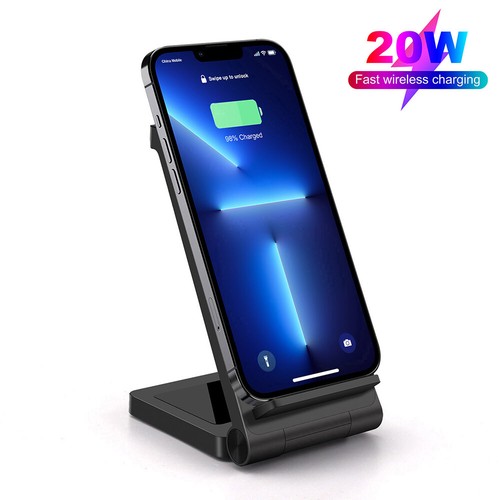 20W Wireless Charger Dock For Apple Air Pods iPhone 13 Pro 12 XS Samsung S22+ - Picture 2 of 12