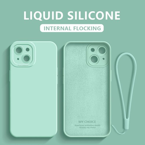 For iPhone 14 13 Pro Max 12 11 XS XR 8 Matte Silicone Hand Strap Slim Case Cover - Picture 18 of 23