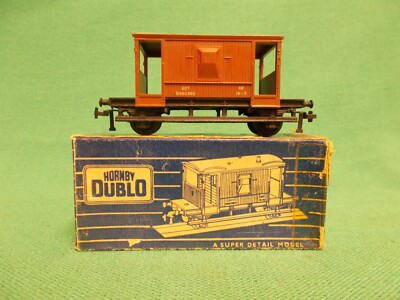 HORNBY DUBLO Super Detail E.R. GOODS BRAKE VAN Late Blue 4 Digit Box Spur 00