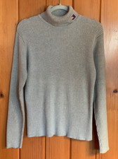 Vtg 90s Ralph Lauren Womens Ribbed Knit Turtleneck Sweater 100 Cotton Size Med