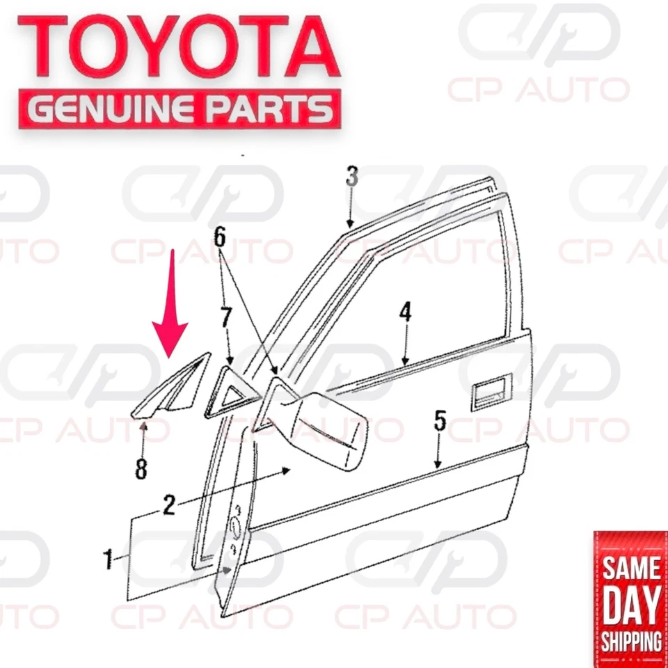 93-97 TOYOTA LAND CRUISER FZJ80 PASAJERO DERECHO INTERIOR ESPEJO CUBIERTA MOLDURA FABRICANTE DE EQUIPOS ORIGINALES NUEVO Foto 2 de 4