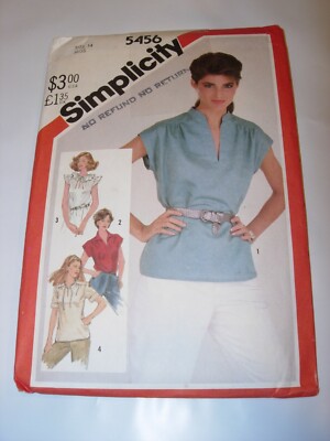 WOMENS UNCUT SIMPLICITY 5456 Sewing Pattern PULLOVER TUNIC SHIRT TOP SIZE 14