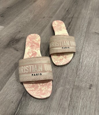 Christian Dior Slide Sandals size light pink