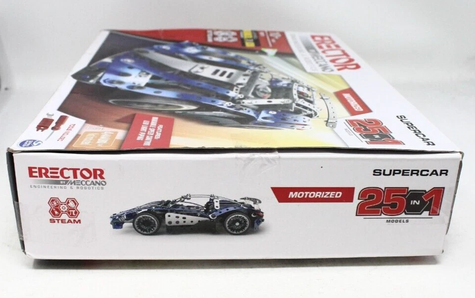 SUPERCAR - ERECTOR Building SET Meccano 18211 - Motorized - 25 Models in 1 NEW+ - Image 3 of 4