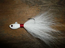 1 Ultra Minnow Bucktail Jig WHITE   T&A JIGS STRIPER FLOUNDER