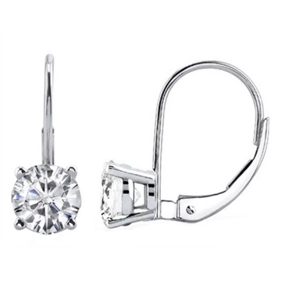 Diamond leverback earrings white gold online