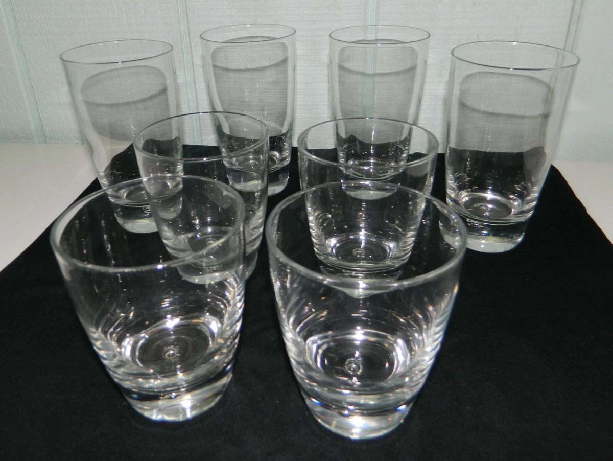 Attractive Bubble Design Highball Glasses Clear Heavy Base Tall