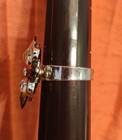 Gunmetal Grey Gray Mirror Black Clear Rhinestone Gem Jewel Bead Cocktail Ring — photo 2