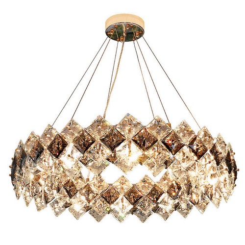 Hängelampe rund Deckenlampe Kristall Kronleuchter LED Dimmbar 60CM Pendelleuchte - Bild 2 von 12