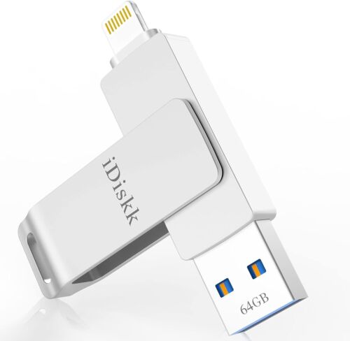 Chiavetta USB iDiskk certificata MFI da 64 GB per iPhone 11 e iPad Photo (m1c) - Foto 1 di 5