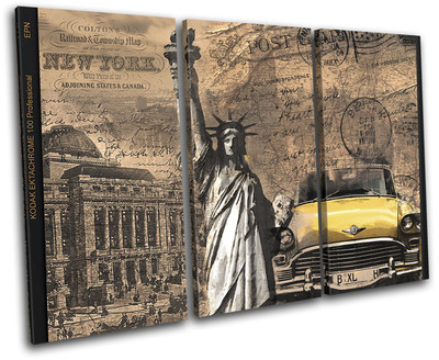 New York City Taxi Liberty Vintage CANVAS WALL ART Picture Print VA | eBay