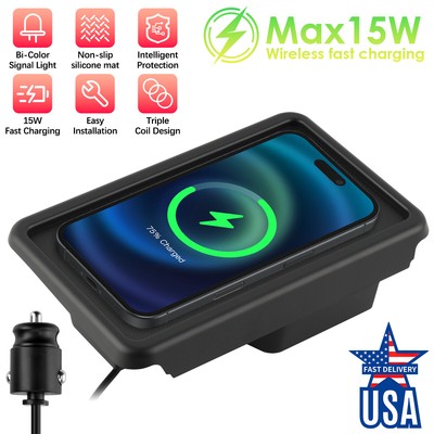 15W Car Wireless Charger Holder Phone Fast Charging Pad For Honda CR-V 2017-2019