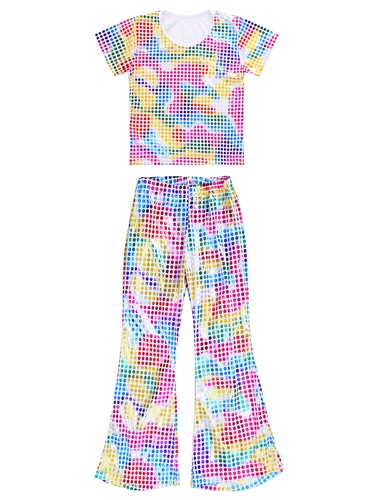 Outfit da discoteca per bambini ragazze set palco festa girocollo lucido - Foto 55 di 64
