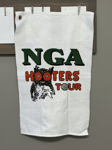 Seltene Vintage Hooters Golftasche Handtuch NGA Hooters Tour 25” mal 15,5”
