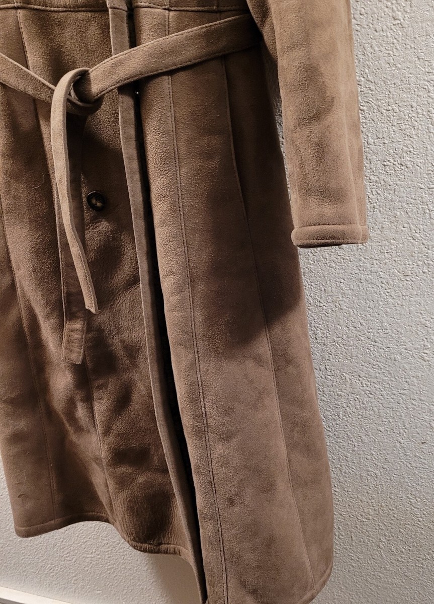 Sawyer of Napa Shearling Leather Brown Coat Fleece Lined Women's