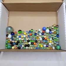 Lot Of 160 Vintage Marbles Colorful Agate, Cats Eye Large Small Flecked
