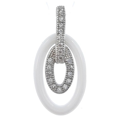 Pendentif En Argent 925 Avec Céramique Et Zirconium - Neuf Avec étiquettes, Femme