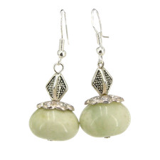 Jade-Ohrringe Damen Ohrhänger 925 Silber individuell Schmuck DIY Bailysbeads®