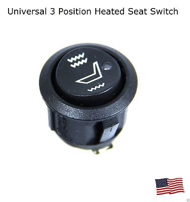 #ad Seat Heater Switch Universal Round Heated Seat Rocker Switch Hi Control Winter $13.95