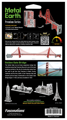 Fascinations Premium Series GOLDEN GATE BRIDGE 3D Metal Earth