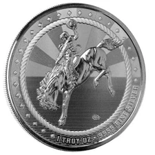 1 oz Silver Cowboy Round w/ Buffalo Privy .9999 Silver Round (BU) #A542