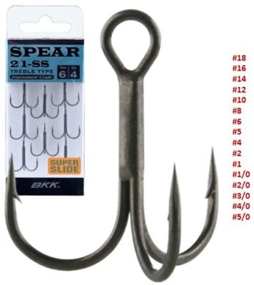 BKK SPEAR-21 SS Raubfisch Haken Drilling geschmiedet Barsch Zander Kunstköder