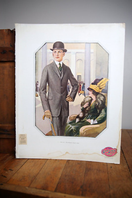 Vintage clothing store advertising photo print display mens suits jackets coat