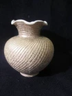 Vintage Shawnee Pottery ~❤️~ #1409 Embossed Gold Optic Swirl Round Vase