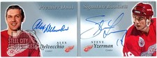 Yzerman & Delvecchio 2017-18 Upper Deck Premier Dual Auto Booklet Card 14/40