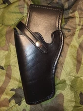 LEFT HAND Holster  4" .357 REVOLVER BO7-44YLH Holster VG Black Leather Low Ride