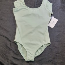 Capezio Studio Collection High Neck Cap Sleeve Leotard Emerald Green SZ. LC