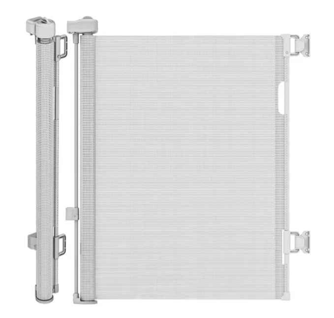 DIKOTS Dual Lock White Retractable Stair Gates for baby & Pet Extends 140cm NEW