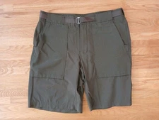 REI Co-Op Men’s 36 X 8 Belted Gray Tech Shorts Textured Nylon Spandex Hiking