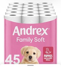 Andrex Family Soft Toilet Tissue 45 Rolls (Previously Andrex Gentle Clean)