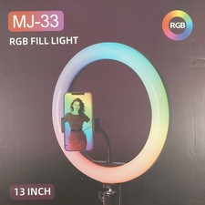 13" RGB Ring Light color kit portable Tiktok MakeUp Selfie Live Zoom Calls NEW