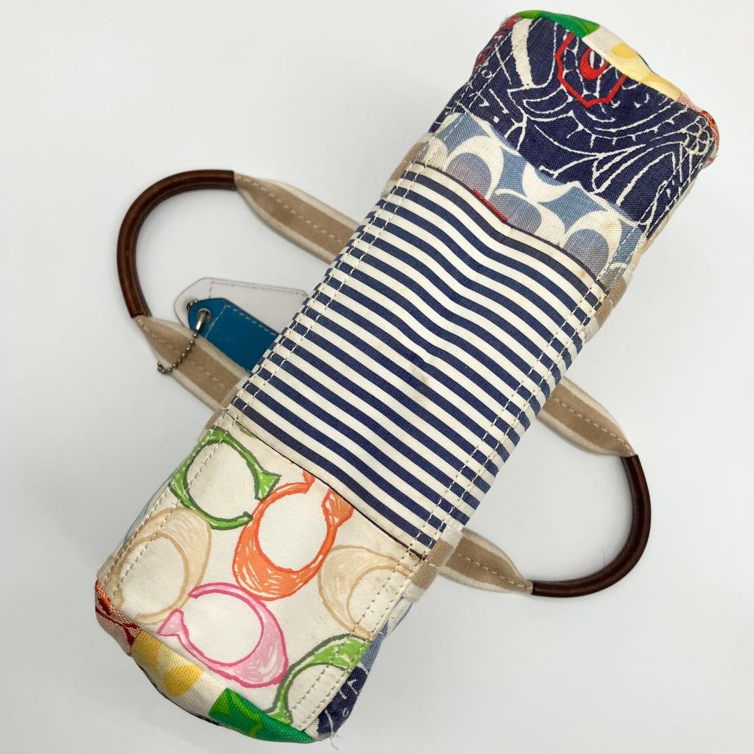 COACH Canvas Leather Patchwork Handbag Multicolor… - image 10