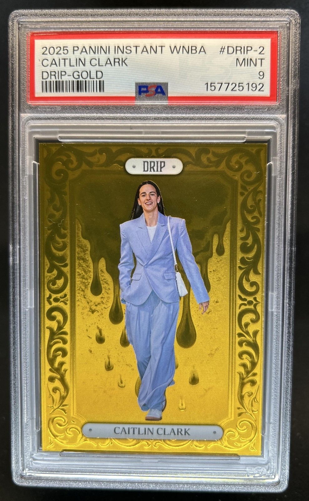 2025 Panini Instant WNBA Drip Caitlin Clark Silver Gold #/10 Fever PSA 9