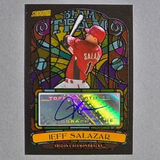 2008 Jeff Salazar Stadium Club Stained Glass BEAM TEAM AUTO - JS Diamondbacks