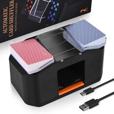 Quiet & Rechargeable 2 Decks Card Shuffler, Automatic 2000 mAh Quiet Electric...