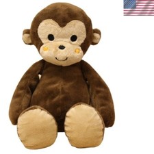 Monkey Ollie Plush Toy - 8-Inch Soft Stuffed Animal with Embroidered Face