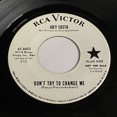 Joey Costa: Don't Try To Change Me / Two Is The Loneliest... 45 - Soul