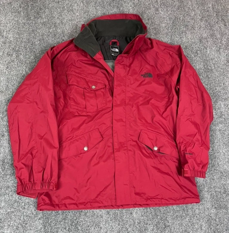 The Noth Face Men's Hyvent Snowboard Jacket Red Ski Winter Nylon Size XL