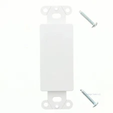 Eaton 2160W White 1-Gang Decorator Blank Insert Plastic Standard Wallplate Cover