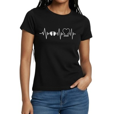 Baby 2026 EKG Herzschlag Frauen T-Shirt